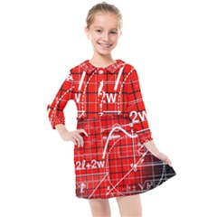 Geometry-mathematics-cube Kids  Quarter Sleeve Shirt Dress by Bedest