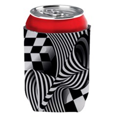 Op-art-black-white-drawing Can Holder by Bedest