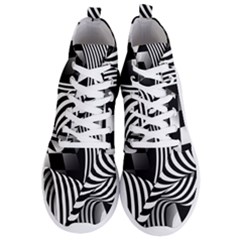 Op-art-black-white-drawing Men s Lightweight High Top Sneakers by Bedest