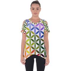 Mandala Rainbow Colorful Cut Out Side Drop T-shirt by Bedest