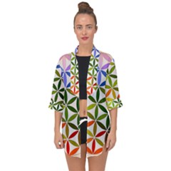 Mandala Rainbow Colorful Open Front Chiffon Kimono by Bedest