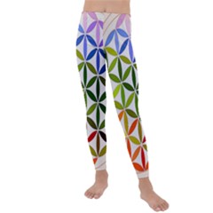 Mandala Rainbow Colorful Kids  Lightweight Velour Leggings by Bedest