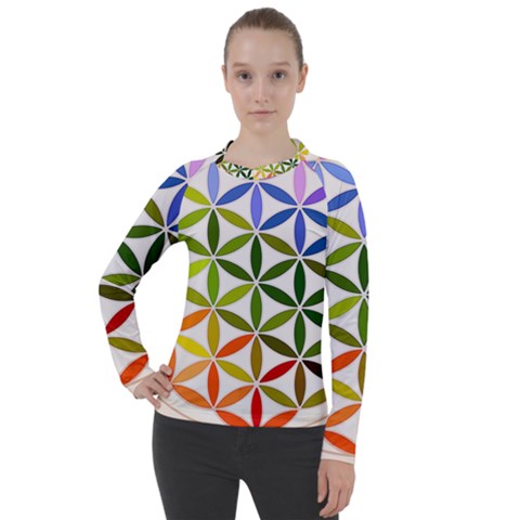 Mandala Rainbow Colorful Women s Pique Long Sleeve T-shirt by Bedest