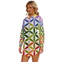 Mandala Rainbow Colorful Womens Long Sleeve Shirt Dress View2