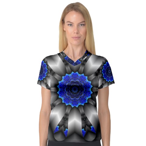 Kaleidoscope-abstract-round V-neck Sport Mesh T-shirt by Bedest