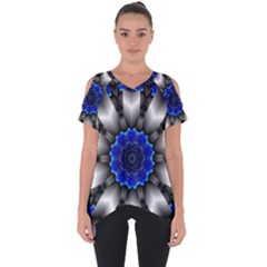 Kaleidoscope-abstract-round Cut Out Side Drop T-shirt by Bedest