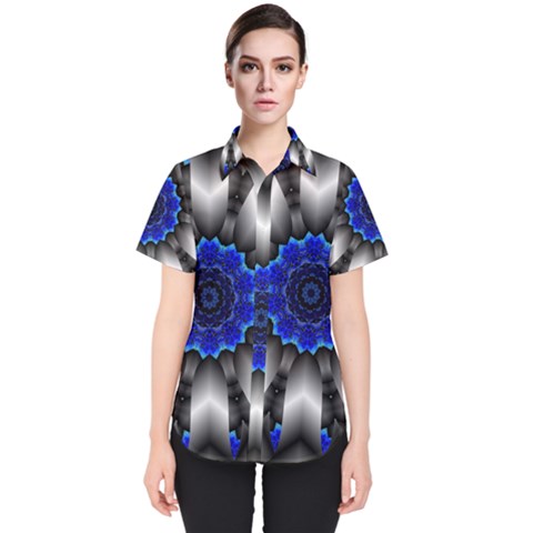 Kaleidoscope-abstract-round Women s Short Sleeve Shirt by Bedest