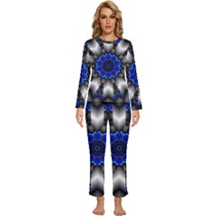 Kaleidoscope-abstract-round Womens  Long Sleeve Lightweight Pajamas Set by Bedest