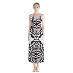 Tile-repeating-pattern-texture Button Up Chiffon Maxi Dress by Bedest