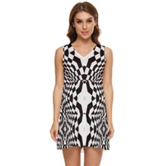 Tile-repeating-pattern-texture Tiered Sleeveless Mini Dress by Bedest