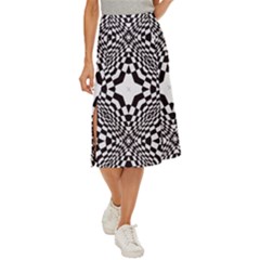 Tile-repeating-pattern-texture Midi Panel Skirt by Bedest