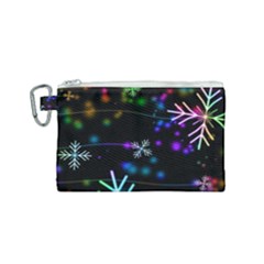 Snowflakes Snow Winter Christmas Canvas Cosmetic Bag (small) by Bedest