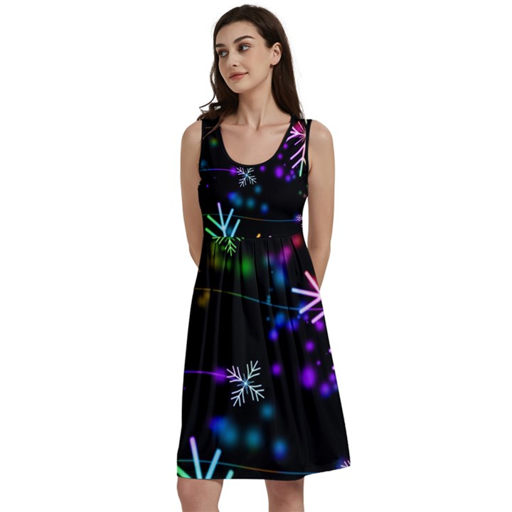 Snowflakes Snow Winter Christmas Classic Skater Dress