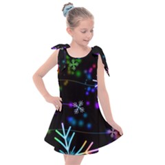 Snowflakes Snow Winter Christmas Kids  Tie Up Tunic Dress by Bedest