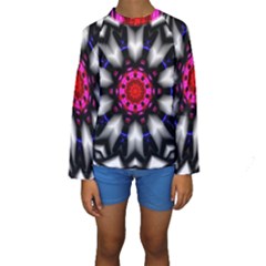 Kaleidoscope-round-metal Kids  Long Sleeve Swimwear by Bedest