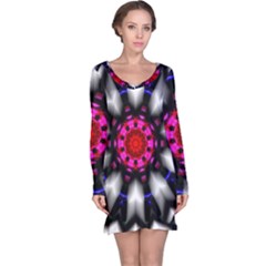 Kaleidoscope-round-metal Long Sleeve Nightdress