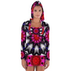 Kaleidoscope-round-metal Long Sleeve Hooded T-shirt by Bedest