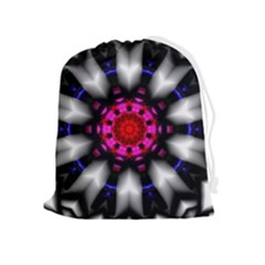 Kaleidoscope-round-metal Drawstring Pouch (xl) by Bedest