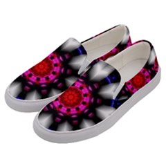 Kaleidoscope-round-metal Men s Canvas Slip Ons by Bedest