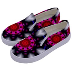 Kaleidoscope-round-metal Kids  Canvas Slip Ons by Bedest