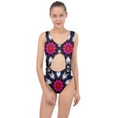 Kaleidoscope-round-metal Center Cut Out Swimsuit by Bedest