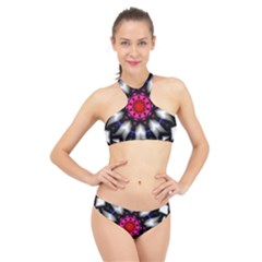 Kaleidoscope-round-metal High Neck Bikini Set by Bedest