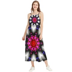 Kaleidoscope-round-metal Boho Sleeveless Summer Dress by Bedest