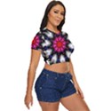 Kaleidoscope-round-metal Side Button Cropped T-Shirt View3