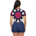 Kaleidoscope-round-metal Side Button Cropped T-Shirt View4