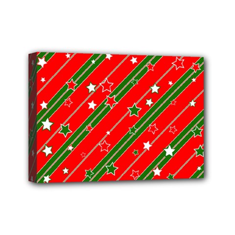 Christmas-paper-star-texture     - Mini Canvas 7  X 5  (stretched)