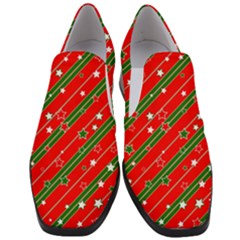 Christmas-paper-star-texture     - Women Slip On Heel Loafers