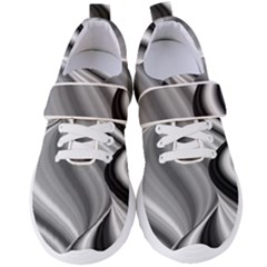 Waves-black-and-white-modern Women s Velcro Strap Shoes by Bedest