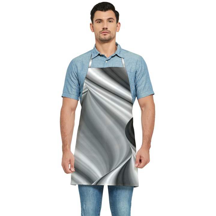 Waves-black-and-white-modern Kitchen Apron