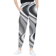 Waves-black-and-white-modern Women s Tapered Pants by Bedest