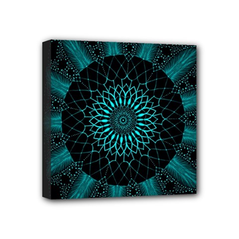 Ornament-district-turquoise Mini Canvas 4  X 4  (stretched) by Bedest