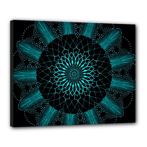 Ornament-district-turquoise Canvas 20  X 16  (stretched) by Bedest