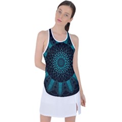 Ornament-district-turquoise Racer Back Mesh Tank Top