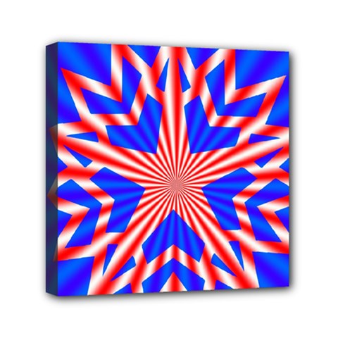 Star-explosion-burst-usa-red Mini Canvas 6  X 6  (stretched) by Bedest