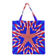 Star-explosion-burst-usa-red Grocery Tote Bag by Bedest