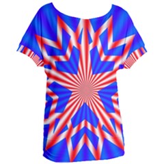 Star-explosion-burst-usa-red Women s Oversized T-shirt by Bedest