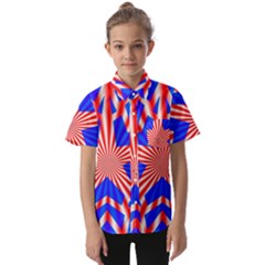 Star-explosion-burst-usa-red Kids  Short Sleeve Shirt by Bedest