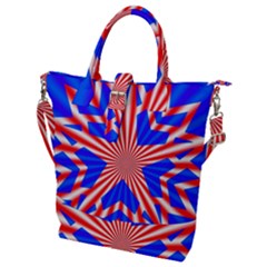 Star-explosion-burst-usa-red Buckle Top Tote Bag by Bedest