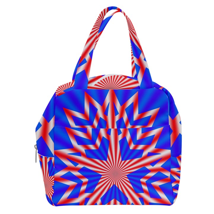 Star-explosion-burst-usa-red Boxy Hand Bag