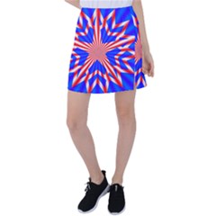 Star-explosion-burst-usa-red Tennis Skirt by Bedest