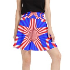 Star-explosion-burst-usa-red Waistband Skirt by Bedest