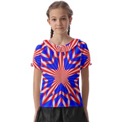 Star-explosion-burst-usa-red Kids  Frill Chiffon Blouse by Bedest