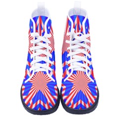 Star-explosion-burst-usa-red Men s High-top Canvas Sneakers