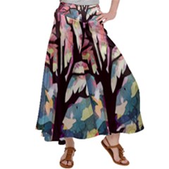 Tree-moon-night-sky-landscape Women s Satin Palazzo Pants by Bedest