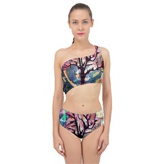 Tree-moon-night-sky-landscape Spliced Up Two Piece Swimsuit by Bedest