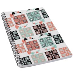 Mint Black Coral Heart Paisley 5 5  X 8 5  Notebook by Bedest